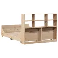 Lit bibliothèque sans matelas 140x200 cm bois massif