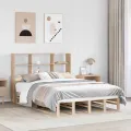 Lit bibliothèque sans matelas 120x200 cm bois massif