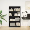 Bibliothèque noir 80x24x143 cm bois d'ingénierie