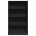 Bibliothèque noir 80x24x143 cm bois d'ingénierie