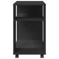 Table d'appoint avec roues noir 70x35x60 cm bois d'ingénierie