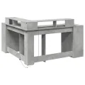 Bureau et lumières LED gris béton 152x152x91cm bois ingénierie