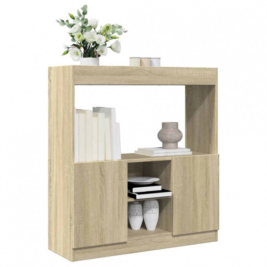 Buffet haut chêne sonoma 92x33x100 cm bois d'ingénierie