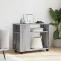 Table d'appoint avec roues sonoma gris bois d'ingénierie