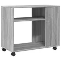 Table d'appoint avec roues sonoma gris bois d'ingénierie
