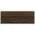 Meuble TV avec LED chêne marron 140x34x50 cm bois d'ingénierie