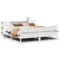 Cadre de lit sans matelas blanc 180x200 cm bois massif de pin