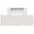 Lit bibliothèque sans matelas blanc 160x200 cm bois pin massif