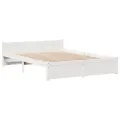 Lit bibliothèque sans matelas blanc 160x200 cm bois pin massif