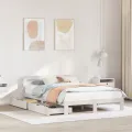 Cadre de lit sans matelas blanc 140x200 cm bois de pin massif