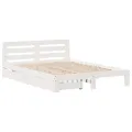 Cadre de lit sans matelas blanc 140x200 cm bois de pin massif