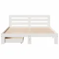 Cadre de lit sans matelas blanc 140x200 cm bois de pin massif