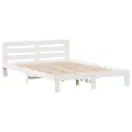 Cadre de lit sans matelas blanc 140x200 cm bois de pin massif