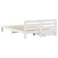 Cadre de lit sans matelas blanc 140x200 cm bois de pin massif