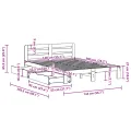 Cadre de lit sans matelas blanc 140x200 cm bois de pin massif