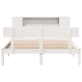 Lit bibliothèque sans matelas blanc 160x200 cm bois pin massif