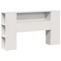 Lit bibliothèque sans matelas blanc 160x200 cm bois pin massif