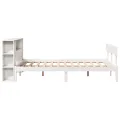 Lit bibliothèque sans matelas blanc 160x200 cm bois pin massif