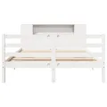 Lit bibliothèque sans matelas blanc 160x200 cm bois pin massif