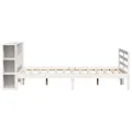 Lit bibliothèque sans matelas blanc 160x200 cm bois pin massif