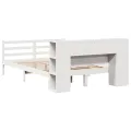 Lit bibliothèque sans matelas blanc 160x200 cm bois pin massif