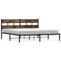 Cadre de lit en métal sans matelas chêne fumé 180x200 cm