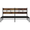 Cadre de lit en métal sans matelas chêne fumé 180x200 cm
