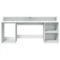 Bureau avec lumières LED blanc 200x55x91 cm bois d'ingénierie