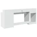 Bureau avec lumières LED blanc 200x55x91 cm bois d'ingénierie