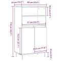 Buffet haut vieux bois 60x36x110 cm bois d'ingénierie