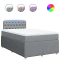 cadre de lit et matelas gris clair 120x190 cm tissu