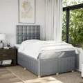cadre de lit et matelas gris clair 120x190 cm tissu