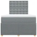 cadre de lit et matelas gris clair 120x190 cm tissu