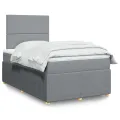 cadre de lit et matelas gris clair 120x190 cm tissu