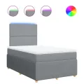 cadre de lit et matelas gris clair 120x190 cm tissu