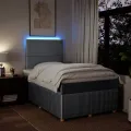 cadre de lit et matelas gris clair 120x190 cm tissu