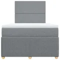cadre de lit et matelas gris clair 120x190 cm tissu