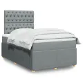 cadre de lit et matelas gris clair 120x190 cm tissu