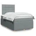 cadre de lit et matelas gris clair 120x190 cm tissu
