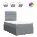cadre de lit et matelas gris clair 120x190 cm tissu