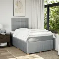 cadre de lit et matelas gris clair 120x190 cm tissu