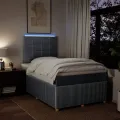 cadre de lit et matelas gris clair 120x190 cm tissu