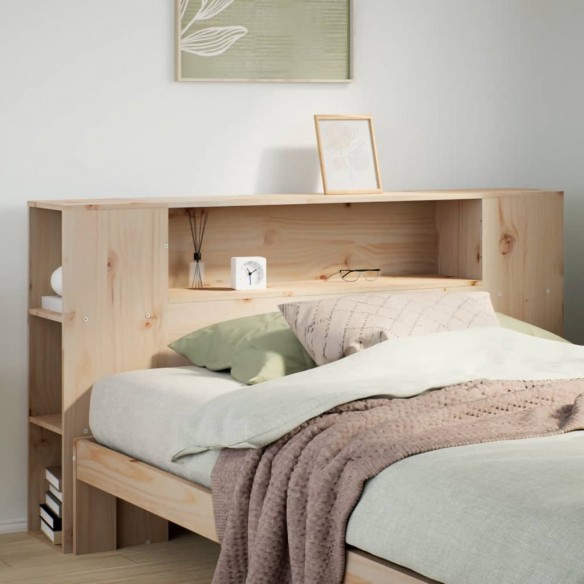 Tête de lit avec rangement 120 cm bois massif de pin