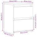 Tables de chevet 2 pcs chêne artisanal bois d'ingénierie