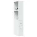 Armoire de salle de bain étroite avec roulettes blanc