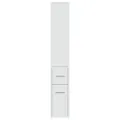 Armoire de salle de bain étroite avec roulettes blanc