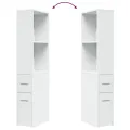 Armoire de salle de bain étroite avec roulettes blanc