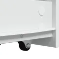 Armoire de salle de bain étroite avec roulettes blanc