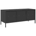 Meuble TV noir 101,5x39x43,5 cm acier laminé à froid