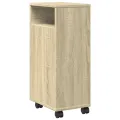 Meuble étroit de salle de bain à roulettes chêne sonoma